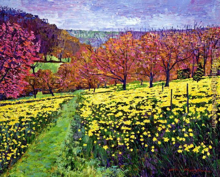 David Lloyd Glover Fields of Golden Daffodils Painting 50 off